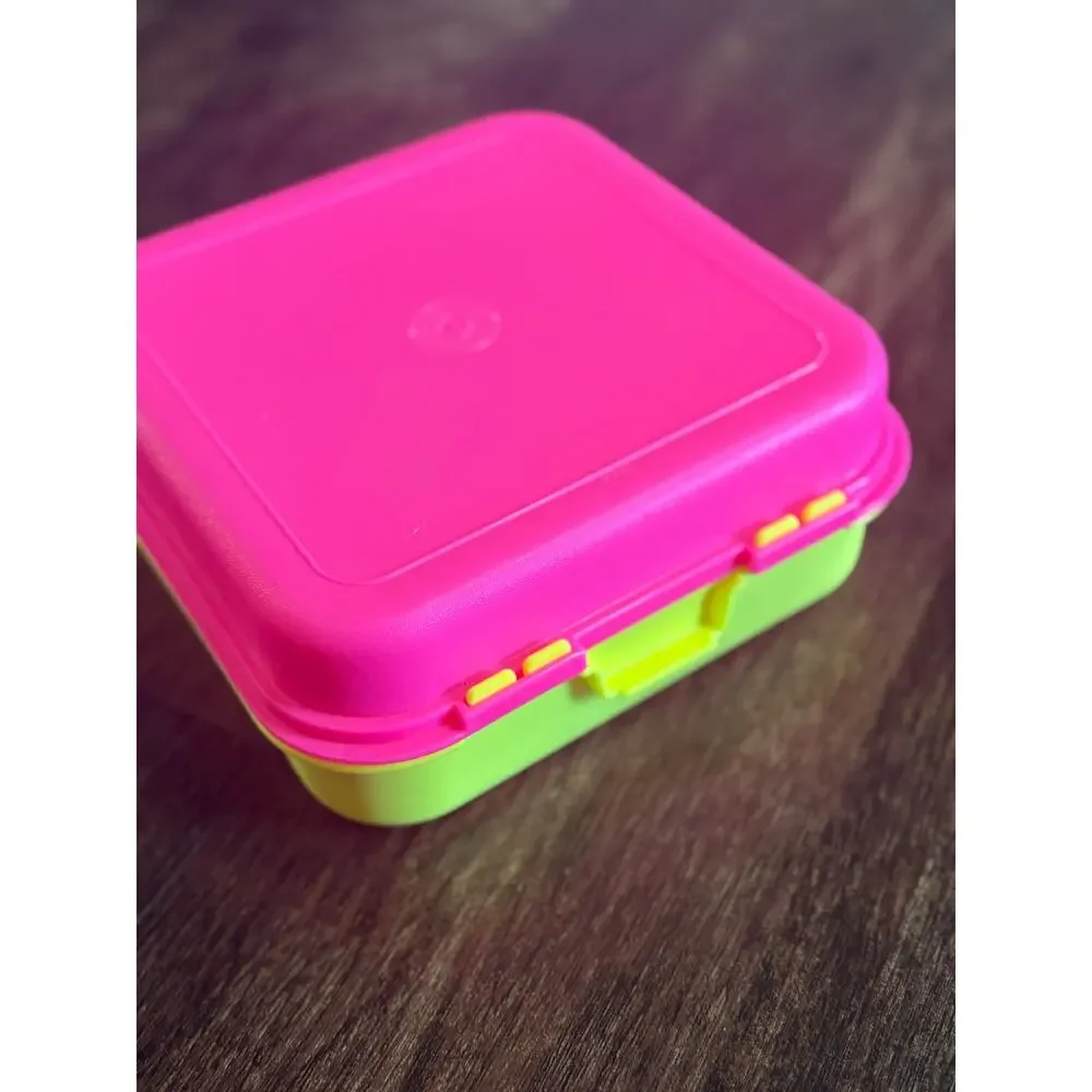 Vintage Tupperware Tuppertoys Pink Yellow Stencil Art Case 19 Pieces Retro 1990s